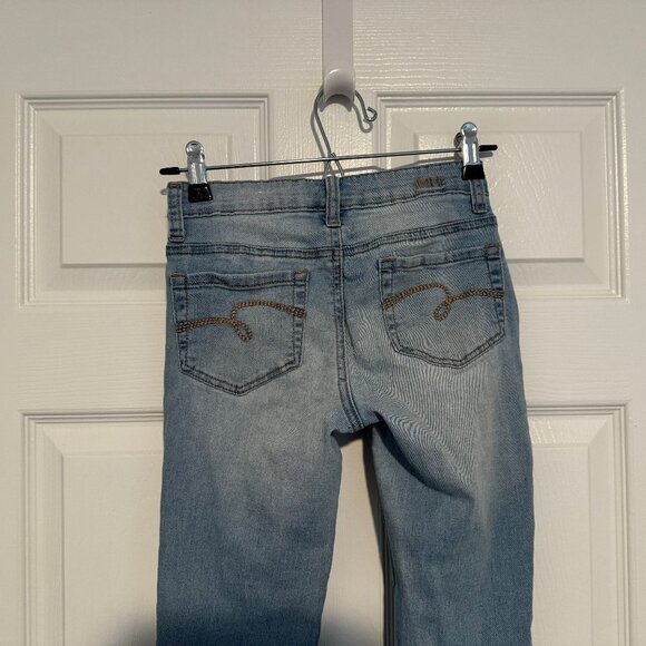 Justice Girls Embroidered Kitty Cat Light Wash Pull On Jeggings Size 10 EUC - Picture 9 of 12